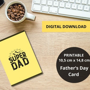 Carte de Fête des Pères Imprimable SUPER PAPA