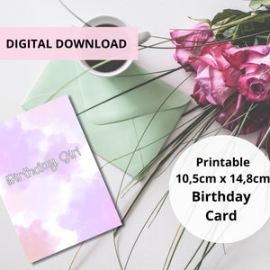Carte de Vœux d'Anniversaire Imprimable, Fille d'Anniversaire