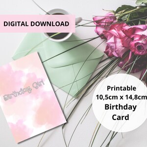 Carte de Vœux d'Anniversaire Imprimable, Fille d'Anniversaire