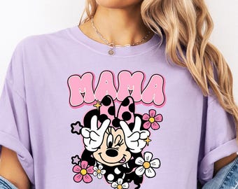 Comfort Colors Mama Mouse T-shirt, Custom Minnie Mouse Shirt, Auntie Mouse Shirt, Minnie Mouse Tee, Mother's Day Gift, Disney Mama Shirt