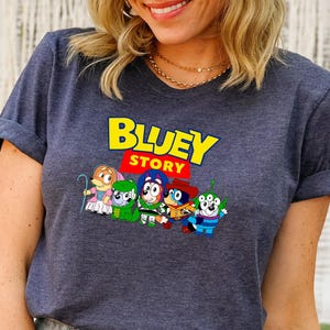 Toy Blue Story Shirt, Bluey Family Matching Shirts, Blue Dog Tee, Bluey Party Gift,Bluey Cartoon Tee,Bluey And Bingo Shirts, Bluey Squad Tee