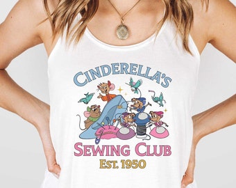 Disney Cinderella's Sewing Club Shirt, Vintage Disney Cinderella Shirt, Disney Family Trip Shirts, Disneyland Family Vacation 2024 Tee
