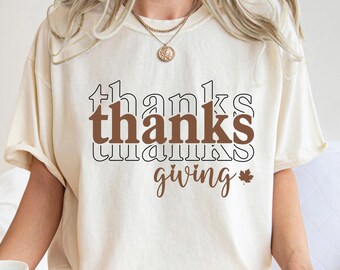 Thanksgiving T-shirt, Comfort Colors, Fall Shirt, Thankful Vibes, Autumn Shirt, Holiday Shirt, Cozy Season Shirt, Turkey Day Shirt