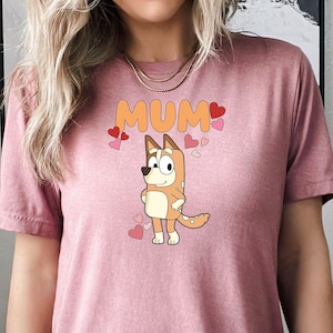 Bluey Mom T-Shirt, Bluey Birthday Party Shirt, Bluey Family Tee, Bluey Era Shirt, Bluey Cartoon Shirt, Blue Dog Birthday Shirt, Disney Shirt