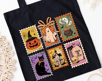 Halloween Tote Bag, Pumpkin Tote Bag, Spooky Season Gifts, Witch Tote Bag, Halloween Treat Bag, Ghost Tote Bag, Scary Vibes, Halloween Gift