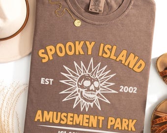 Spooky Island T-shirt, Halloween Shirt, Skull Shirt, Skeleton Shirt, 90s Shirt, Retro Halloween Tee, Comfort Colors