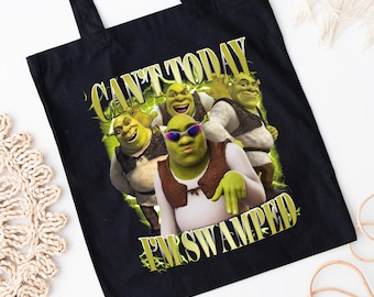 Shrek Tote Bag, Funny Meme Tote Bag, Can't Today I'm Swamped, Sarcastic Gift, Disney Tote Bag, Sarcastic Quotes, Funny Gift