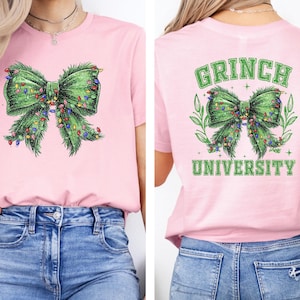 Grinchmas Coquette Bow Shirt, Christmas Season Shirt, Grinchy Christmas Shirt, Christmas Mom Gift, Christmas Lights Shirt, Christmas Gift