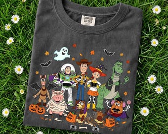 Toy Story Halloween Comfort Colors Shirt | Buzz Lightyear Woody Trick or Treat Tee