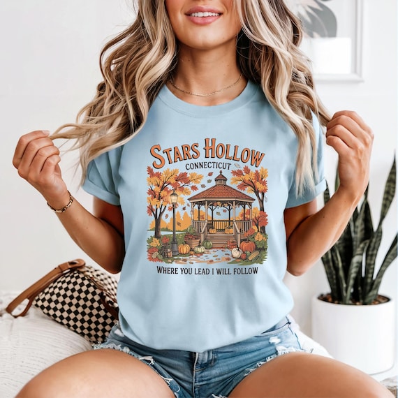 Stars Hallow T-shirt, Comfort Colors, Bookish Shirt, Book Lover Shirt, Cozy Reader Shirt, Fall Shirt, Autumn Vibes Shirt, Bookworm Shirt
