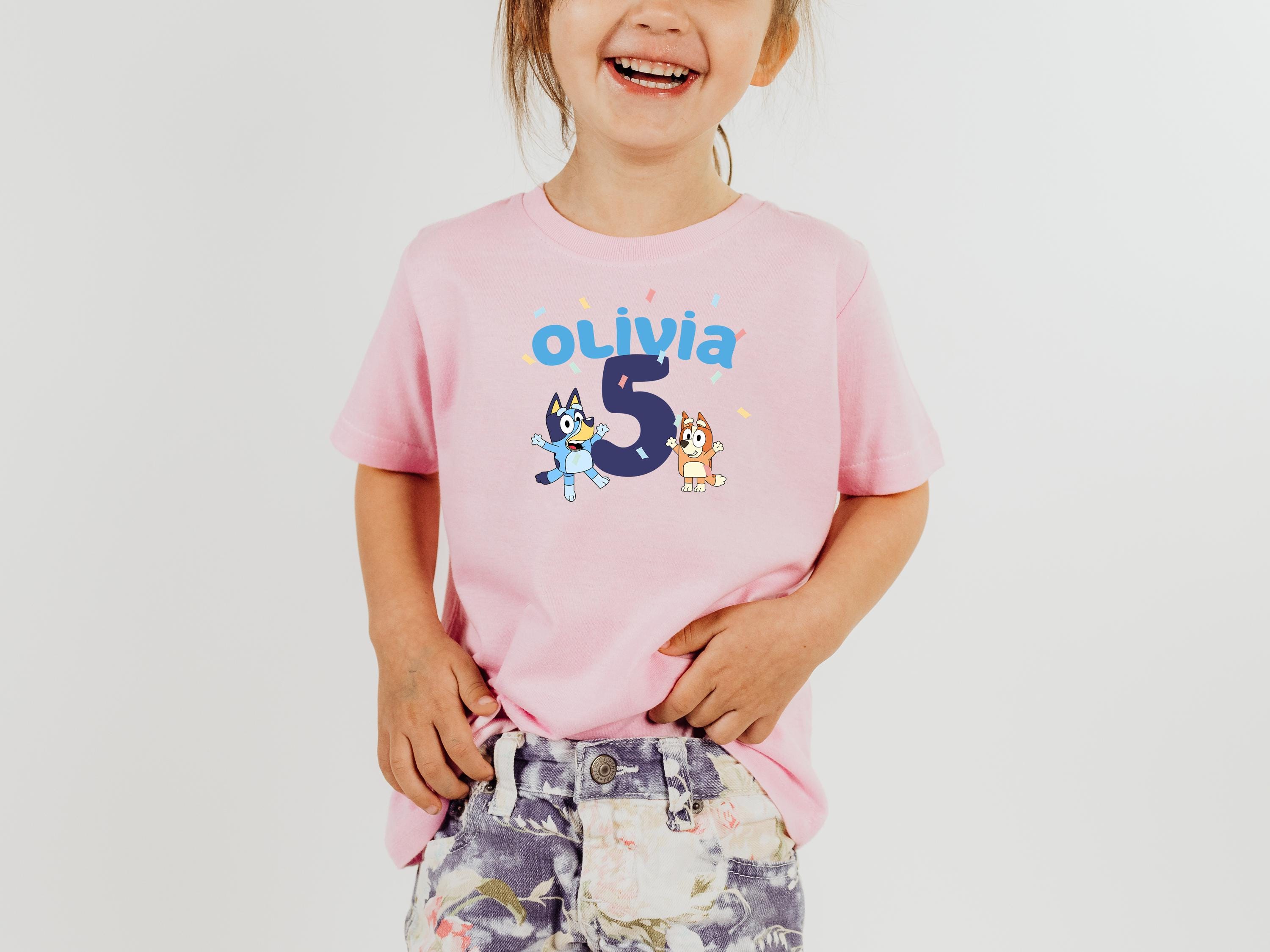 Blue Dog Birthday Girl Tee