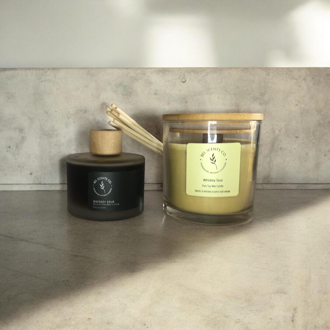 Wixology Candle Company - Whiskey Sour Cocktail Candle - Reusable 7oz Rocks Glass main image 0