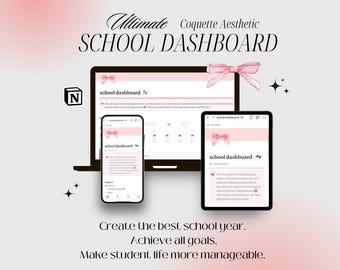 Pink Notion Student Planner: Ultimate Aesthetic School Dashboard (Digital Download)