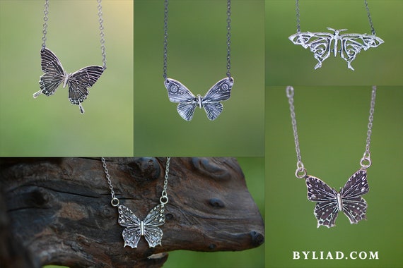 Sterling Silver Butterfly Necklace 2 - Etsy