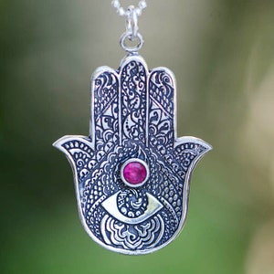 Hamsa Silver Pendant image 1