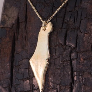 ISRAEL Silhouette Map Halskette Silber oder Gold