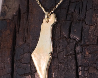 ISRAEL Silhouette Map Necklace Silver or Gold