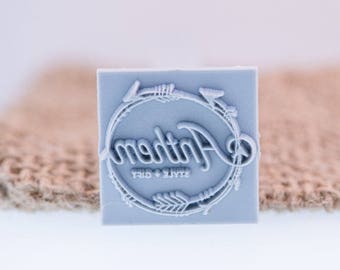 25x25mm / 1 "sello de firma personalizado para PMC, arcilla artística, arcillas metálicas y polímeros