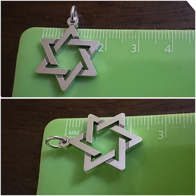 Geometric Jewish Star, Star Of David, Magen David Pendant in Sterling silver image 8