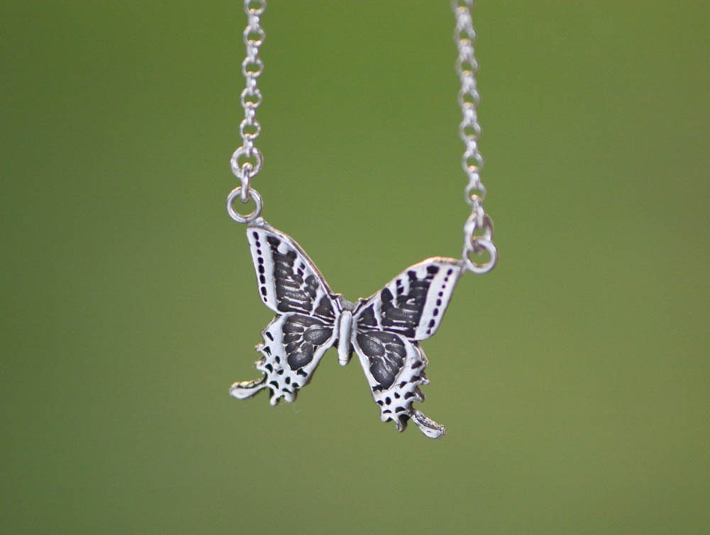 Sterling Silver Butterfly Necklace 2 - Etsy