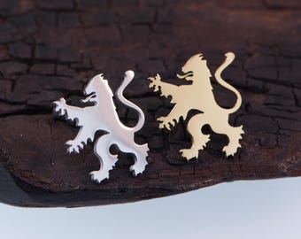 Lion of Judah Lapel Pin | Jewish Symbol of Strength & Heritage. Stainless Steel Gold / Silver Color.