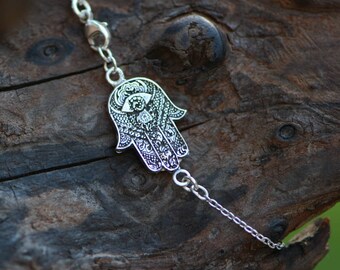 Cavigliera in argento Sterling Hamsa 1