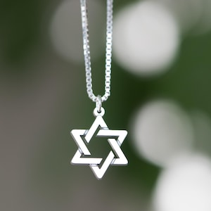 Geometric Jewish Star, Star Of David, Magen David Pendant in Sterling silver image 7