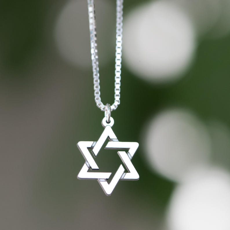 Geometric Jewish Star, Star Of David, Magen David Pendant in Sterling silver image 7