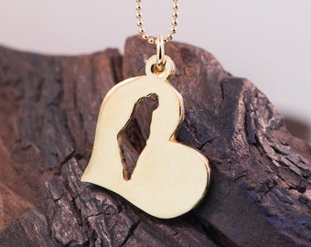 Hole In My Heart - Map Necklace In A Heart Shape
