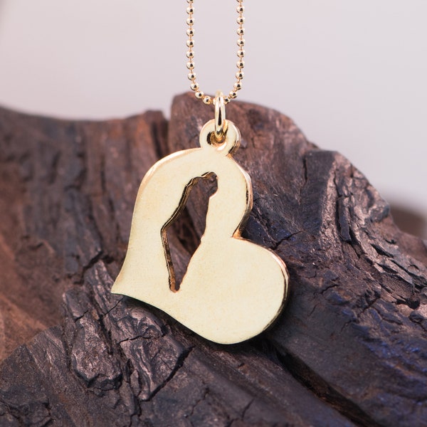 Hole In My Heart - Map Necklace In A Heart Shape