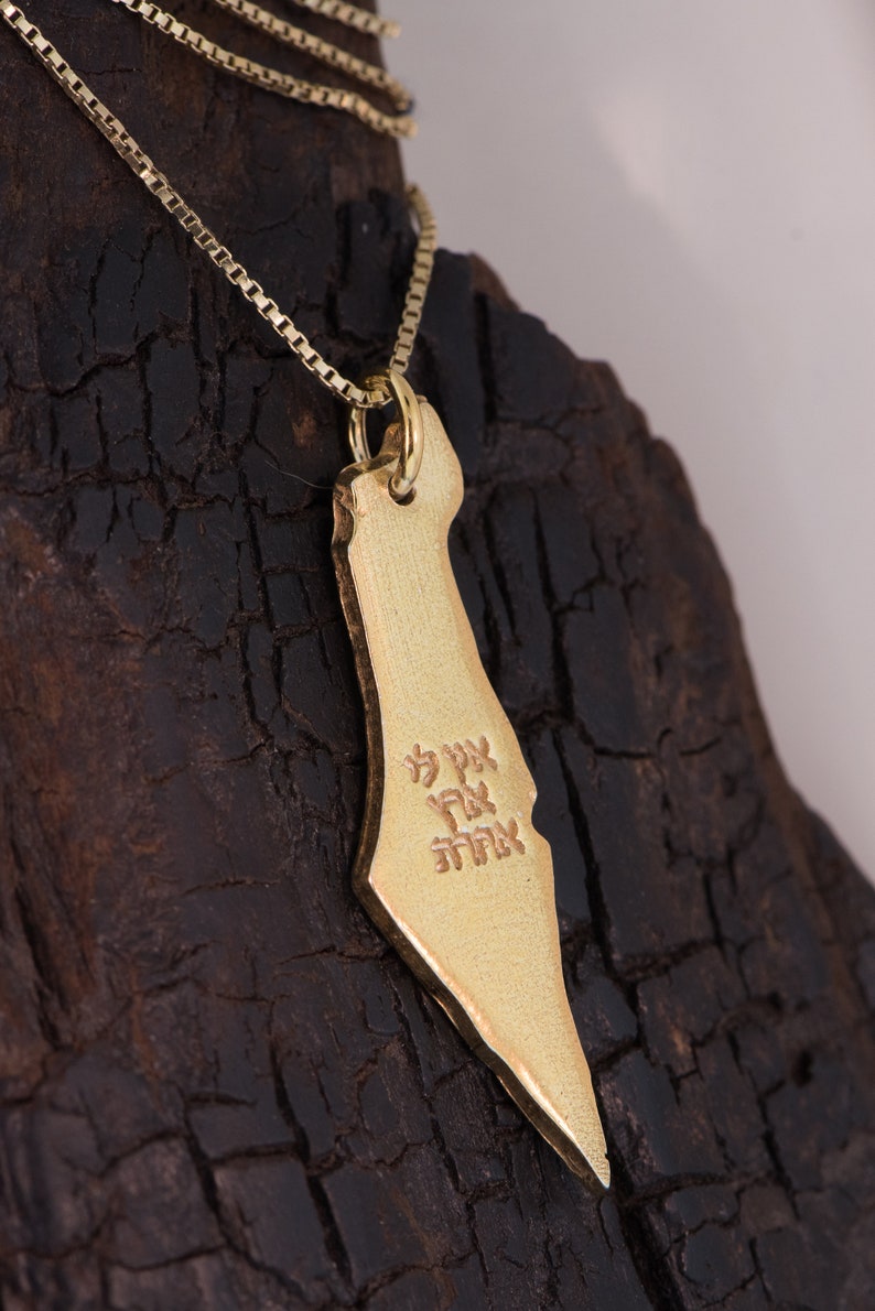 ISRAEL I Have No Other Homeland , I have no other country אין לי ארץ אחרת Silhouette Map of Israel Necklace Silver or Gold image 4