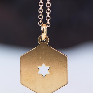 Breloque Étoile juive, étoile de David, Magen David 3D en argent sterling. image 10