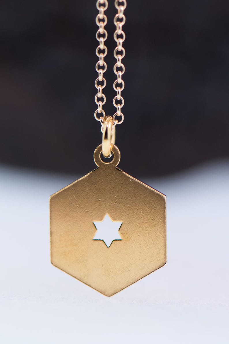 Breloque Étoile juive, étoile de David, Magen David 3D en argent sterling. image 10