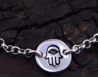 Hamsa Sterling Silver / Gold Dipped Bracelet