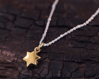 Teeny Tiny Jewish Star, Star Of David, Magen David charm in fine pure silver or 24K gold dipped over silver .