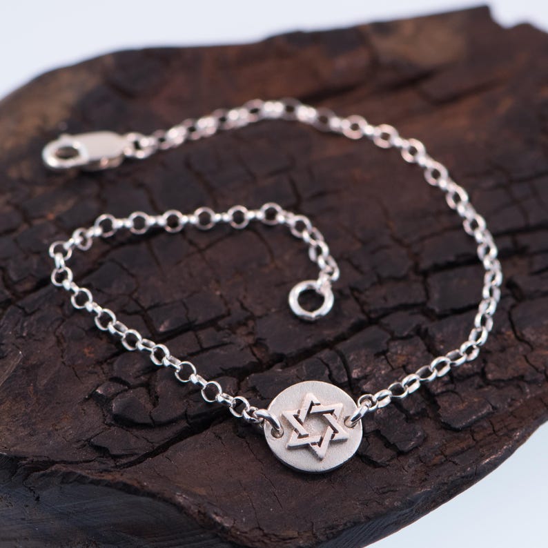 Armband i sterlingsilver med upphöjd Davidsstjärna bild 3
