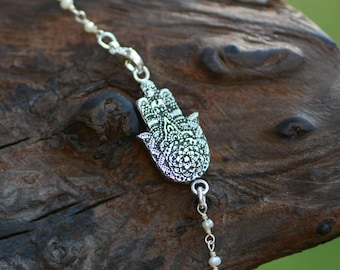 Sterling Argento Hamsa Cavigliera 2