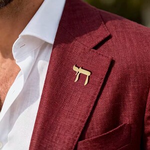 Chai Anstecknadel Edelstahl Gold / Silber Farbe , חי, Live, life, AmYisrael Chai Bild 5