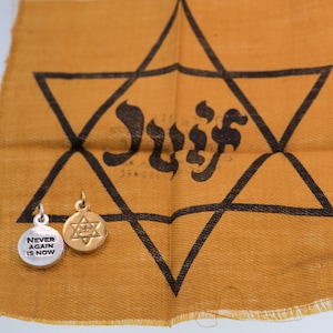 Never Again Is Now & Star Of David, Jewish Star Double Sided Charm image 8