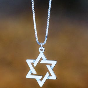 Geometric Jewish Star, Star Of David, Magen David Pendant in Sterling silver image 10