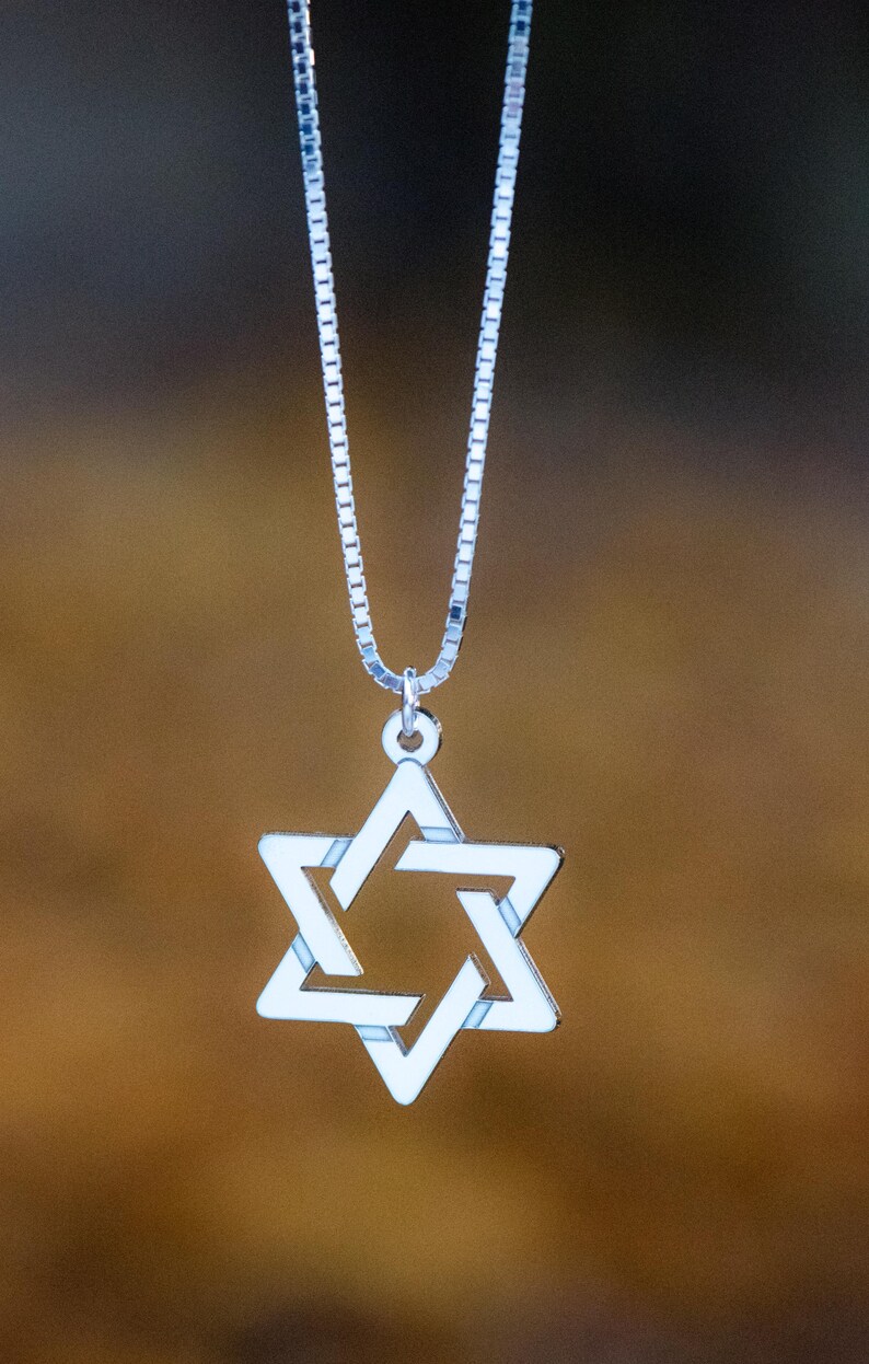 Geometric Jewish Star, Star Of David, Magen David Pendant in Sterling silver image 10