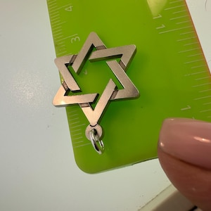 Geometric Jewish Star, Star Of David, Magen David Pendant in Sterling silver image 9