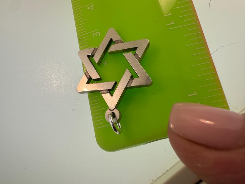 Geometric Jewish Star, Star Of David, Magen David Pendant in Sterling silver image 9