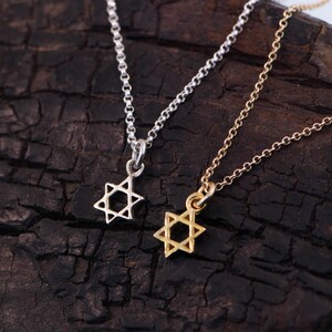 Dainty Star of David Necklace Silver or Gold Magen David Necklace Jewish Star Necklace Religious Star Necklace Star of David charm.