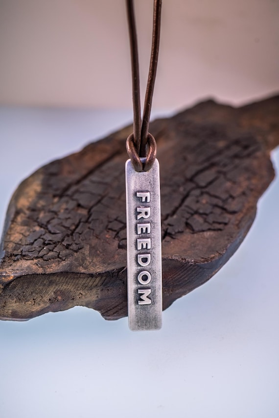 FREEDOM Pendant in Sterling silver, statement of strength, independence, first amendment, freedom of speech