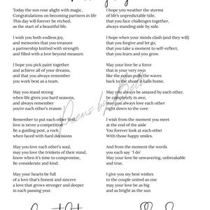 Personalised Wedding Poem - Gift for Bride & Groom or Partners in Life | Wedding Present | Digital Download | Wedding Poem