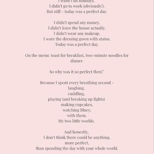 Perfect Day Poem