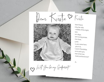 Personalised Godmother Proposal Poem with Photo | Bestfriend | Will you be my Godmother | Editable Template | Printable Keepsake