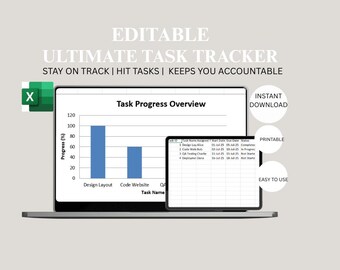 Printable Task Tracker Daily To Do List Planner Productivity Tracker Work Schedule Organizer Task Checklist A5 PDF Download