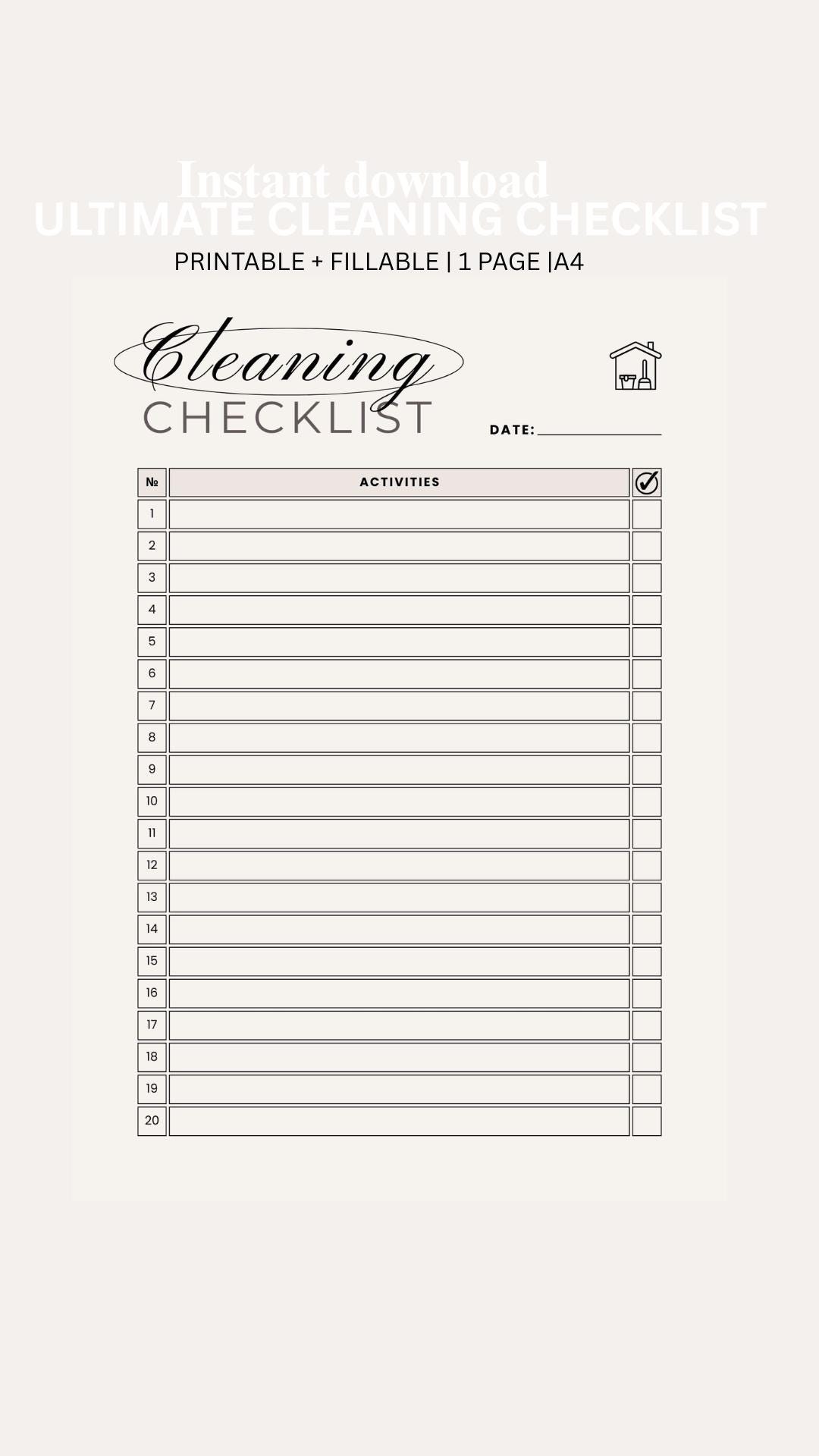 Cleaning Checklist for a Spotless Home Daily Weekly and Deep Cleaning ...